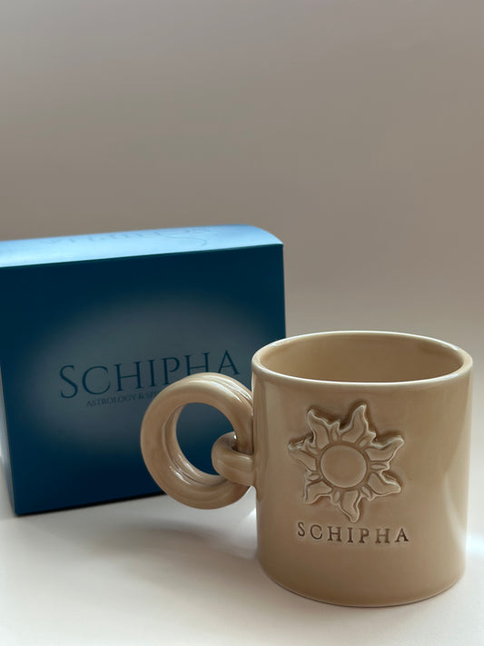 Güneş Sembollü El Yapımı Seramik Kupa