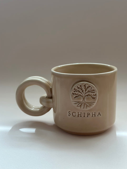 Yaşam Ağacı Desenli El Yapımı Seramik Kupa