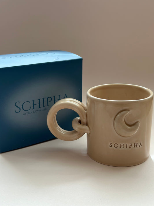 Ay Sembollü El Yapımı Seramik Kupa