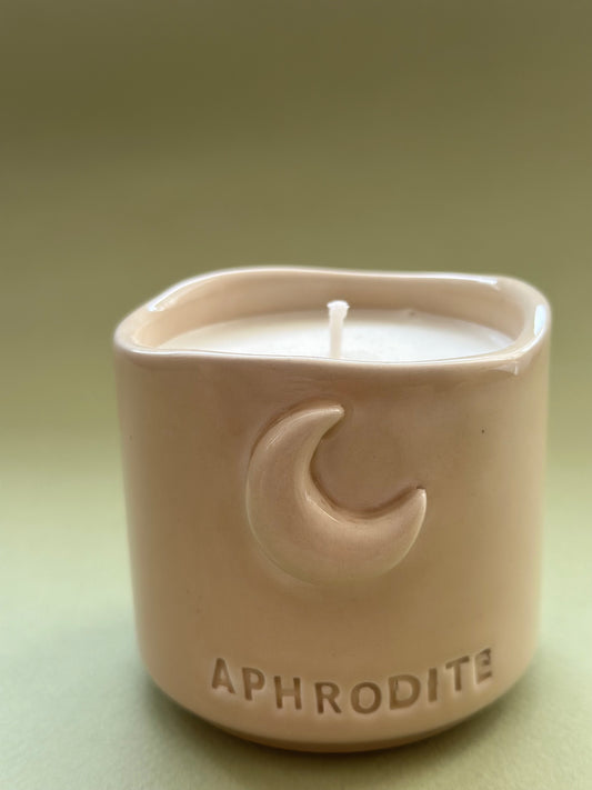 Afrodit Soya Wax Mum – Dişil Enerji Doğal Mum (Ay Sembollü)