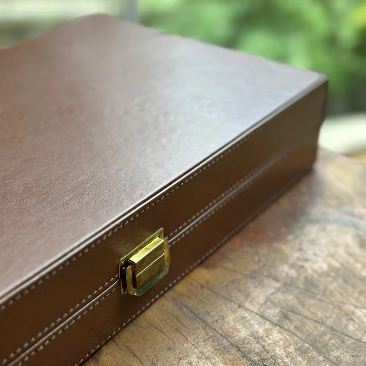 Diamante Deri Kaplama Kişiselleştirilebilir Tavla