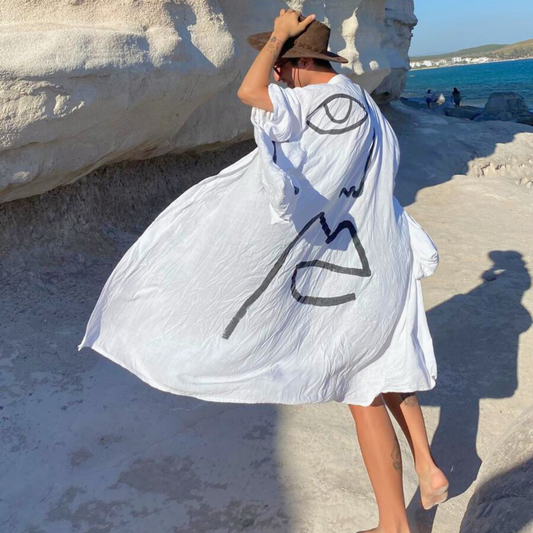 Zen Çizgi Kimono – El Boyaması | Kişiye Özel Tasarım