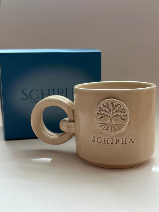 Yaşam Ağacı Desenli El Yapımı Seramik Kupa