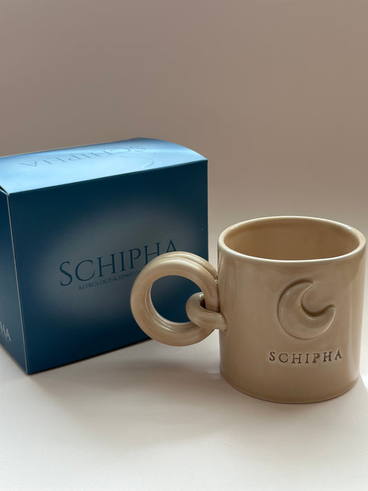 Ay Sembollü El Yapımı Seramik Kupa