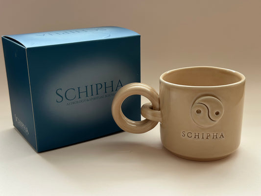 Ying Yang Sembollü El Yapımı Seramik Kupa