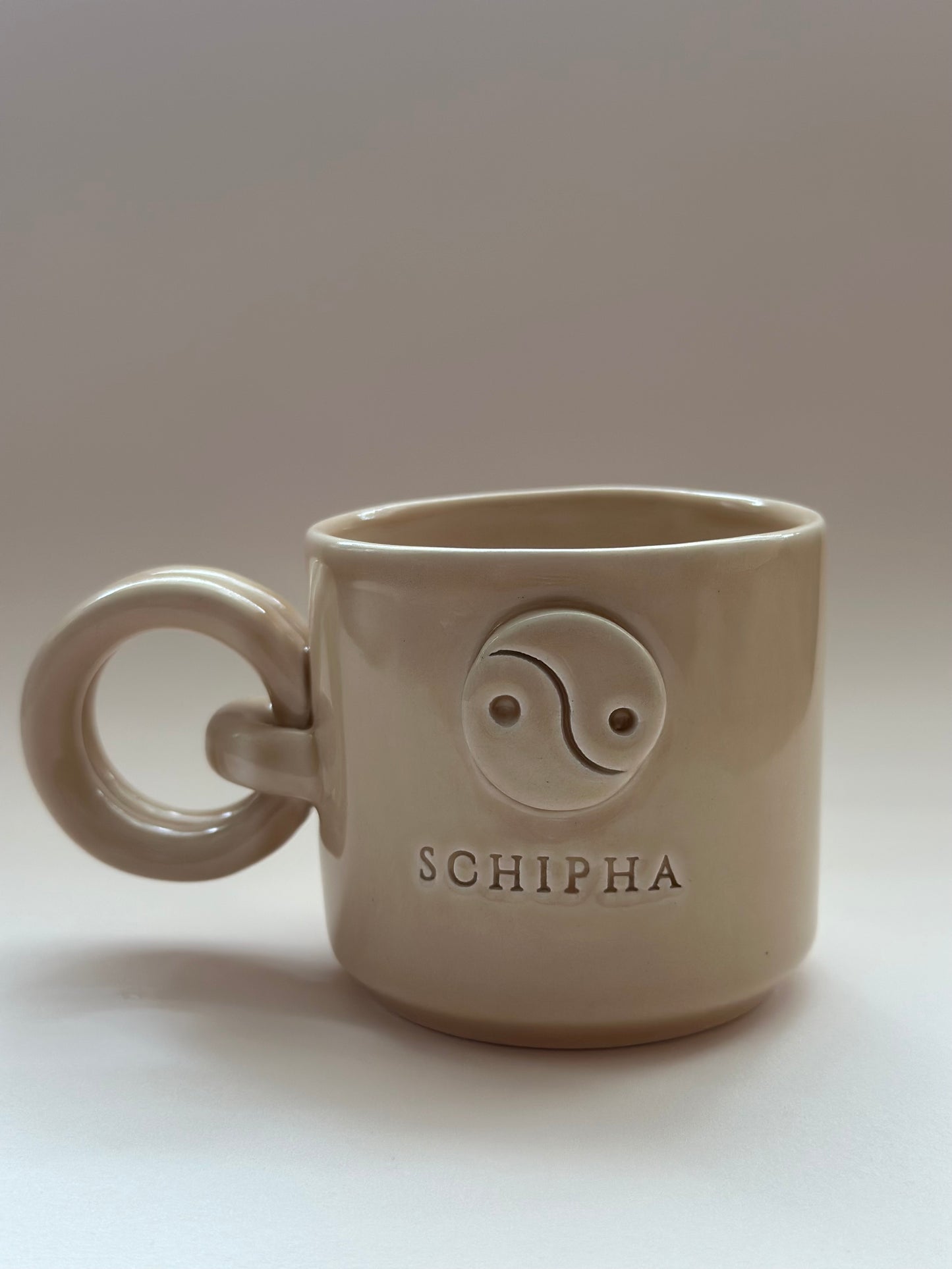 Ying Yang Sembollü El Yapımı Seramik Kupa