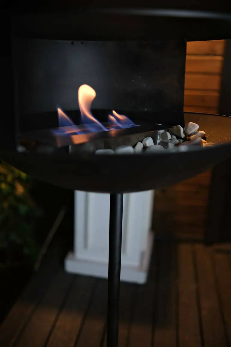 FLARE Ayaklı Bioethanol Şömine (Bacasız – İç & Dış Mekân)