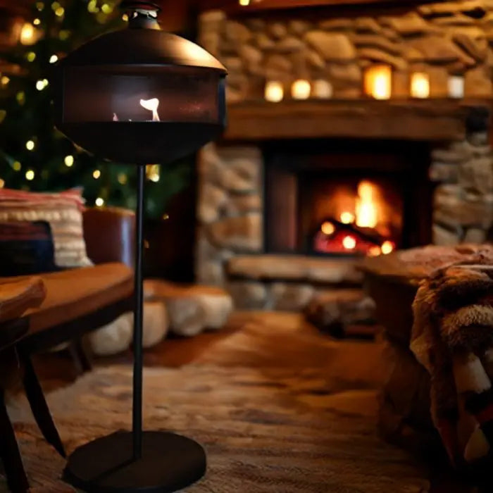 FLARE Ayaklı Bioethanol Şömine (Bacasız – İç & Dış Mekân)