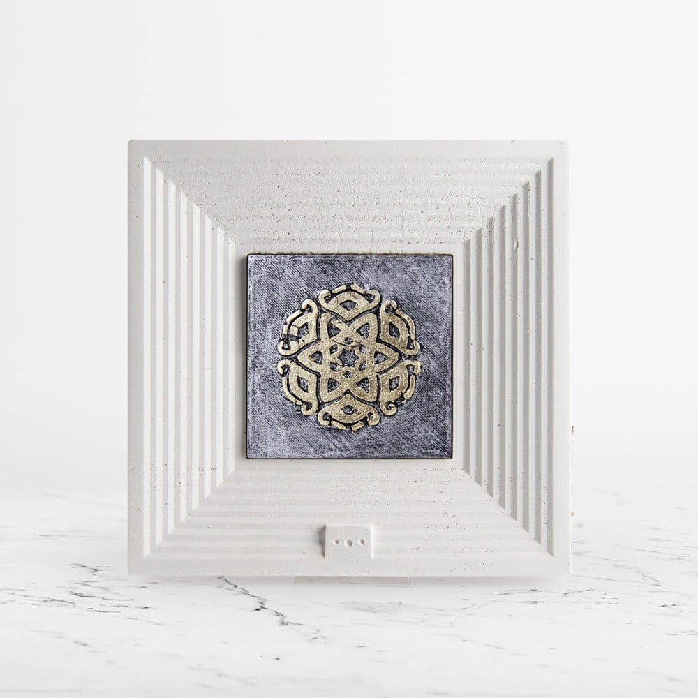 Coho Art ''Kozmos'' Mandala Kabartma Tablo - Varak & Gümüş Pastel Uygulama