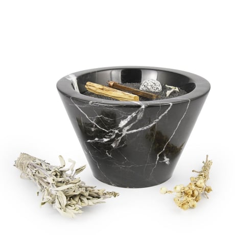 Magma Wish Mermer Tütsü Çanağı & Tütsü Demeti | El Yapımı Doğal Mermer Tütsülük