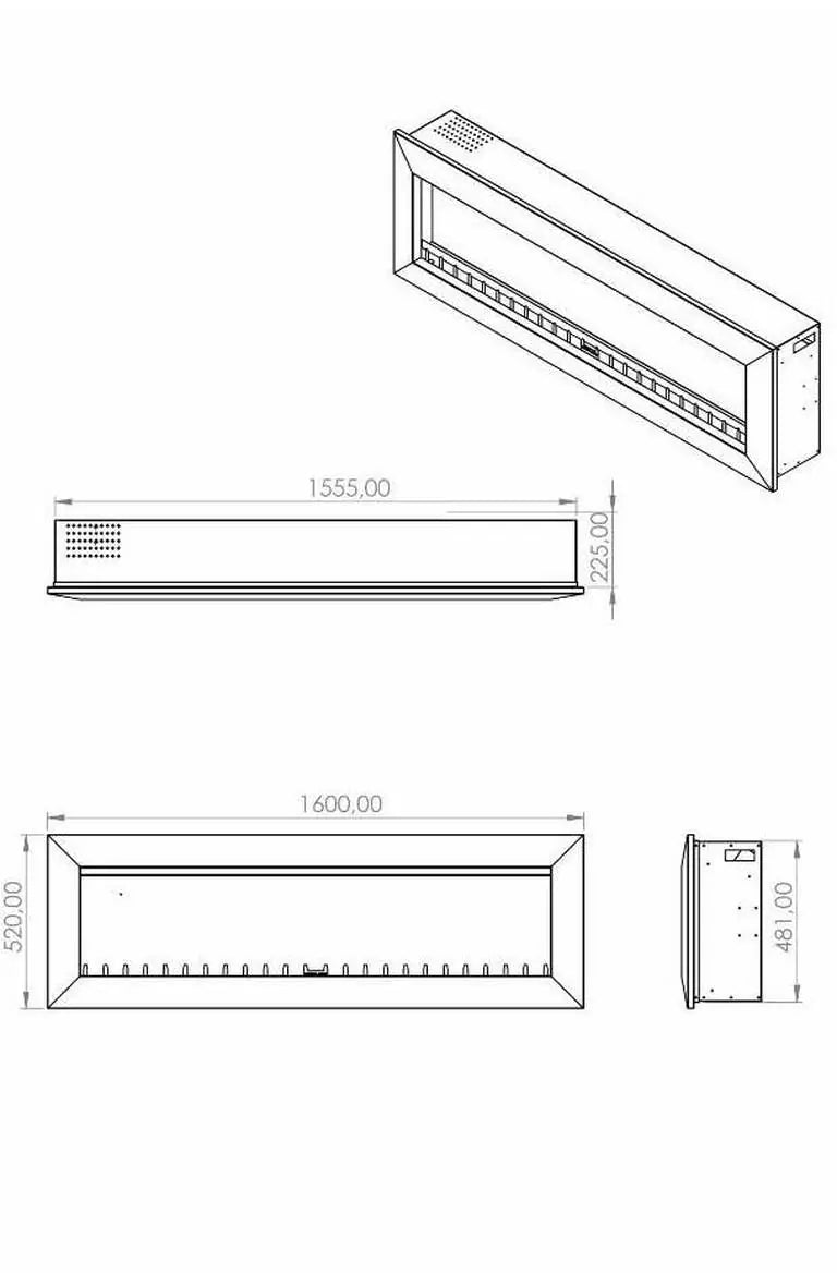 Elektrikli Şömine RGB Renkli 160CM ( Isıtmasız )