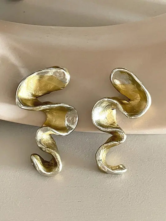 Gold Silver Özel Form Küpe